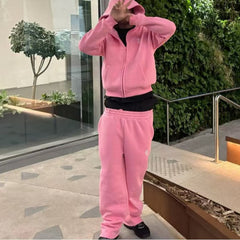 embroidered zip hoodie pants casual long pants high street hip-hop rap street style unisex sweatpants