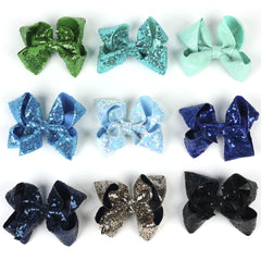 Children's Rhinestone Butterfly Hair Clip Solid Color Girl Sequin Hairpin 5 Inches