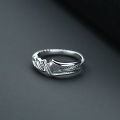Modern Metal Stone Cross-Opening Design Ring