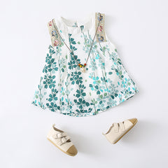 Children's Dress Print Short Dress for Toddler Girls