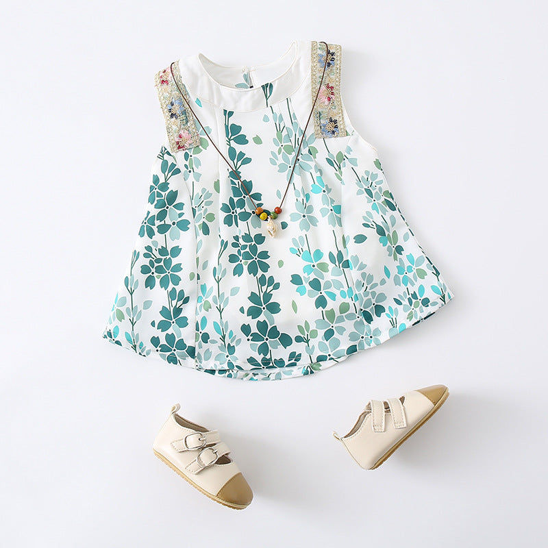 Children's Dress Print Short Dress for Toddler Girls