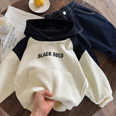 Color blocked hoodie baby pullover