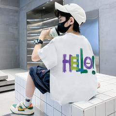 Letter Print Kids Boy Short Sleeve T-Shirt Children Baby Half Sleeve Top Toddler