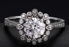 Cultured Diamond Ring, Elegant Diamond Engagement Ring, Non-Tarnishing 18K Gold Lab-Grown Diamond Ring