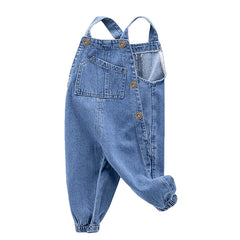 Children's Denim Pants Unisex Baby Overalls Infant Jumpsuit Toddler Coverall Loose Adjustable