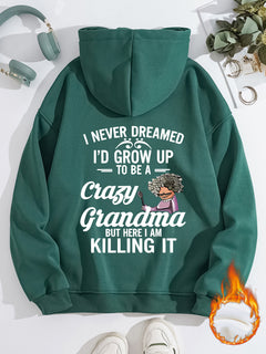 Crazy grandma casual women's hoodie