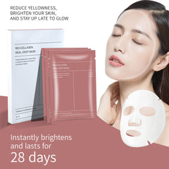 Bio-Collagen Real Mask Sheet Face Mask with White to Transparent Collagen Effect