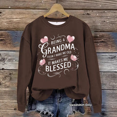 Grandma wishes printed casual long sleeved hoodie