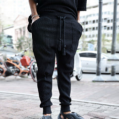 Style Men's Casual Knitwear Set, Loose Long Sleeve Top and Long Pants for Men