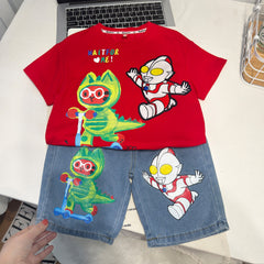 Style Boys' Cool Short Sleeve Children's Two-Piece Set