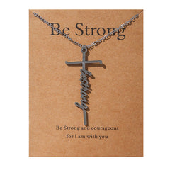 Faith Religious Gift Stainless Steel Cross Collarbone Chain Sweater Chain