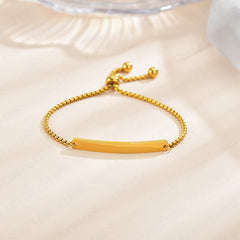 Stainless steel personalized engraved three color curved bracelet simple and personalized women's bracelet