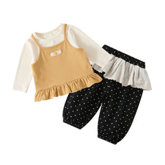 Polka Dot Sleeveless Simple Layering Basic Set 3-Piece Toddler Outfit