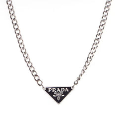 Fashionable Minimalist Letter Inverted Triangle Choker Necklace with Unique Design, Unisex Titanium Steel Chain