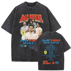 Vintage Washed Rapper Bad Bunny T-shirt DeBi TiRAR MaS FOToS
