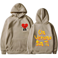 Un vera no sin ti bad bunny music album hooded sweatshirt