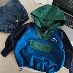Hooded casual jacket baby contrasting pullover