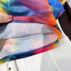 Boy's Tie-Dye Short Sleeve Outfit Set, Lightweight Two-Piece for Kids