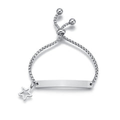 Stainless steel personalized engraved three color curved bracelet simple and personalized women's bracelet