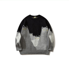 Cartoon cat sweater for men