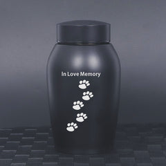 Stainless Steel Pet Memorial Urn: Black Portable & Moisture-Proof Ash Keepsake Designed for Small Pets