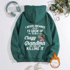 Crazy grandma casual women's hoodie