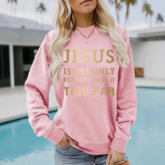 Jesus print on hoodie