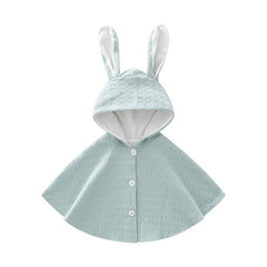 Children's Cloak with Bunny Ears, Cute Baby Poncho, Adorable Girls' Shawl, Toddler Outerwear Coat
