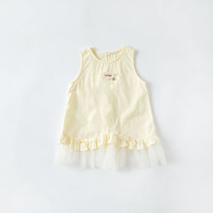 Girl's Cotton Dress  Baby Thin Loose Irregular Tulle Spliced Skirt