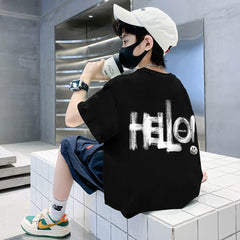 Letter Print Kids Boy Short Sleeve T-Shirt Children Baby Half Sleeve Top Toddler