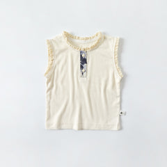 Cute Girl's Ribbed Tank Top Set Summer Casual Thin Top with Wide Leg Pants Two-Piece Outfit