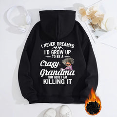 Crazy grandma casual women's hoodie