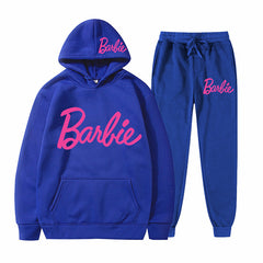 Printed Sports Hoodie for Men and Women Casual Sweatshirt Set