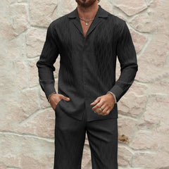 Comfortable Long Sleeve and Long Pants Sports Fashion Set for Men, Casual Autumn/Winter Outfit