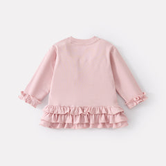 Infant Toddler Knitwear Two-Piece Style Girl's Versatile Cute Korean Cartoon Top