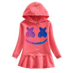 Girls' hooded sweatshirt dress