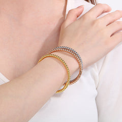 Bamboo Joint Design Stainless Steel Bracelet 18K Gold Plated Versatile High-Grade Plain Circle Bracelet