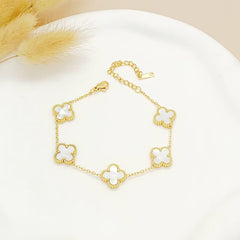 13mm double-sided clover set necklace bracelet women's set