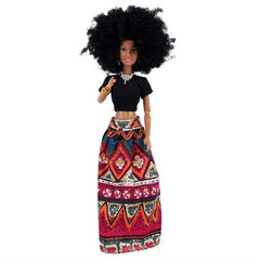 Kids Gift 30CM African Black Doll Moveable Joint Body Doll Toys For Girls