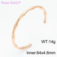 Bamboo Joint Design Stainless Steel Bracelet 18K Gold Plated Versatile High-Grade Plain Circle Bracelet