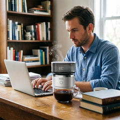 Mini Electric Coffee Grinder & Brewer – Automatic Drip Coffee Maker with Stirring Cup