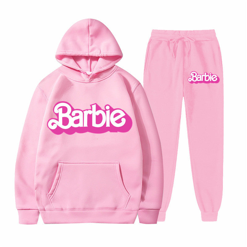 Printed Sports Hoodie for Men and Women Casual Sweatshirt Set