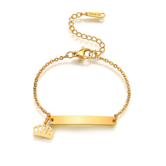 Stainless steel personalized engraved three color curved bracelet simple and personalized women's bracelet