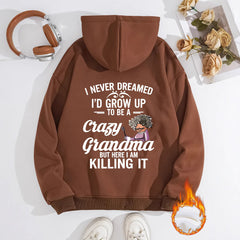 Crazy grandma casual women's hoodie