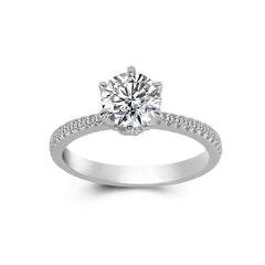 Cultured Diamond Ring, Elegant Diamond Engagement Ring, Non-Tarnishing 18K Gold Lab-Grown Diamond Ring