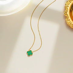 13mm double-sided clover set necklace bracelet women's set