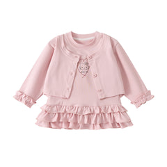 Infant Toddler Knitwear Two-Piece Style Girl's Versatile Cute Korean Cartoon Top