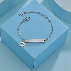 Stainless steel personalized engraved three color curved bracelet simple and personalized women's bracelet